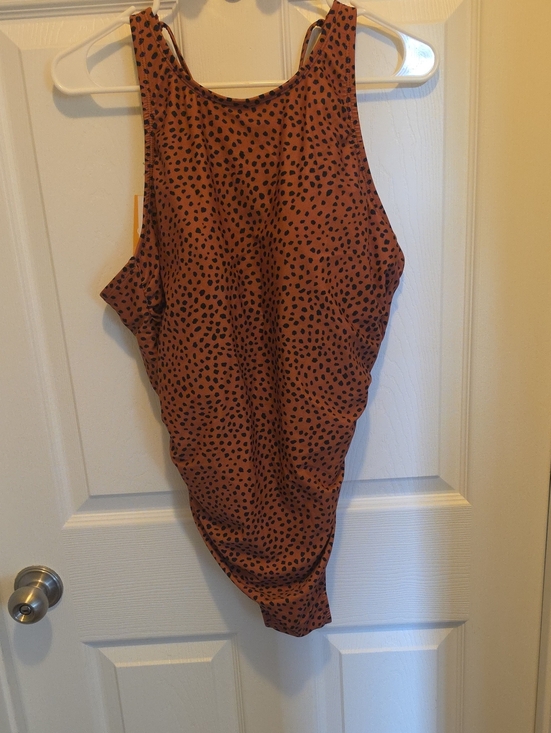 Kona Sol Other - Kona Sol Rust Brown One-Piece with Black Dot Print